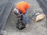 Leak location test during construction of new landfill cell